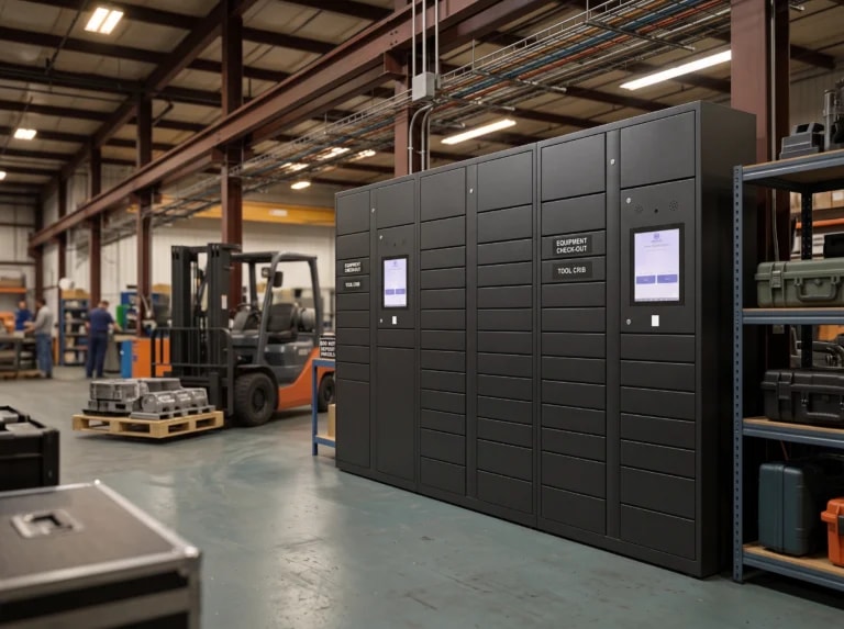 StaticMile locker bank as an industrial tool crib